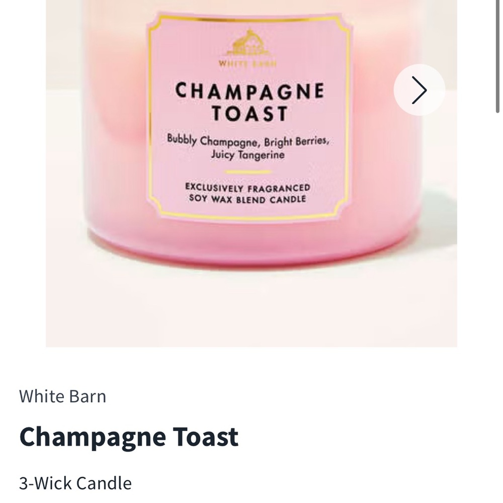 White Barn Champagne Toast 3-Wick Candle - Pink and Gold